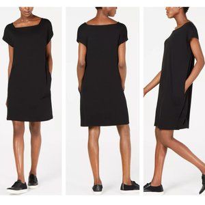 Eileen Fisher Square-Neck Pocket Dress szL